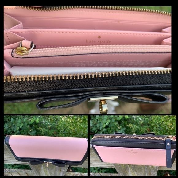 Kate Spade Tullie Bow Lock Mayfield Pink Wallet - Picture 3 of 3